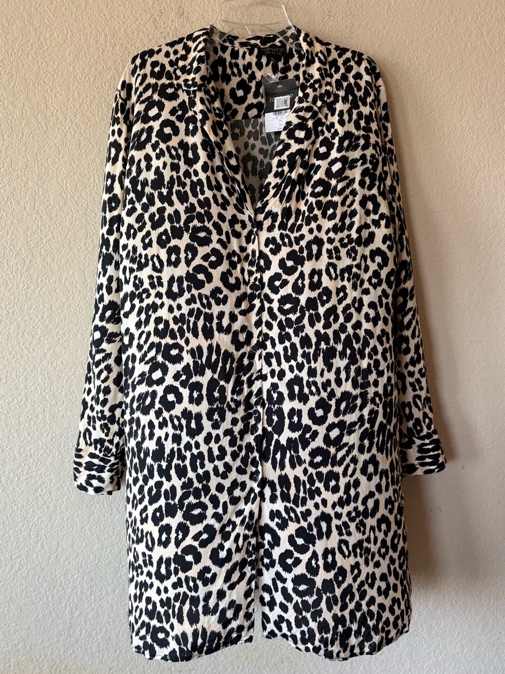 Topshop Leopard Print Shirt Dress Size 8 Brand New with‎ Tags